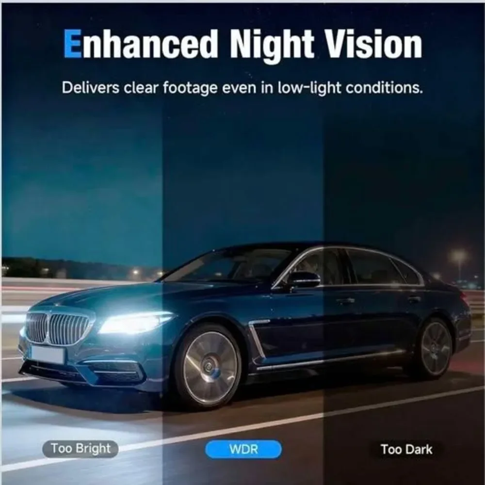 Tuisau 3-Channel 4K Dash Cam – Front + Inside + Rear | 5GHz WiFi